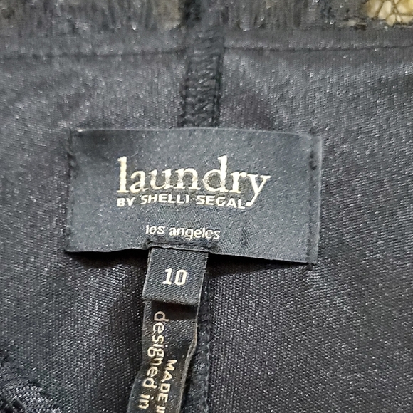 Laundry By Shelli Segal Black and Gray Sheath Dress with Bishop Sleeves - Picture 2 of 7